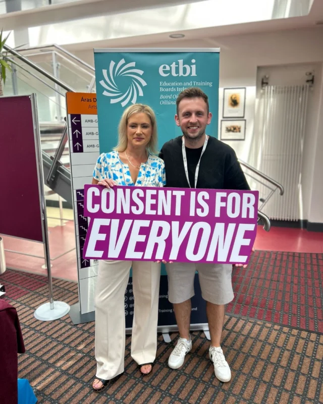 Thank you to @etbi_ireland for including us in the Summer School for Middle Leaders at @universityofgalway this week!

Our team members Sinead and Catherine led a workshop on building a respectful consent culture with those who engage with students daily. We also had the chance to meet so many wonderful attendees and organisers at our resource stall.

#ActiveConsent #ConsentCulture #ConsentEducation